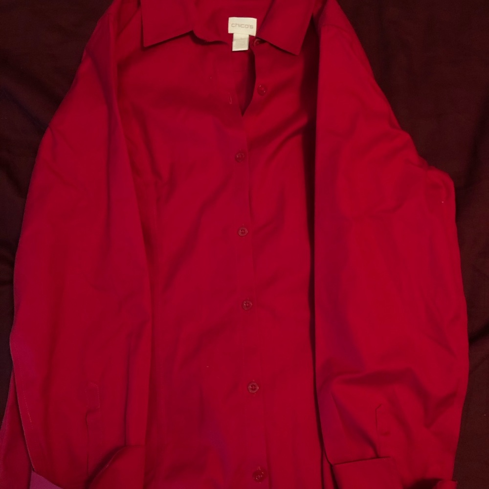 Chico’s red blouse